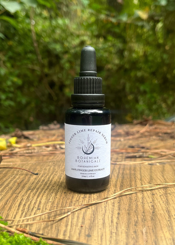 This Finger Lime Repair Serum is an eco-conscious elixir made from 100% pure Finger Lime Extract. water-soluble, rare and precious botanical is native to Australia, penetrating deep into the skin, repairing and rejuvenating at a cellular level. Rich in antiseptic and hydrating properties, providing long-lasting hydration while fortifying your skin against environmental damage. Ideal for all skin types, especially sensitive skin.