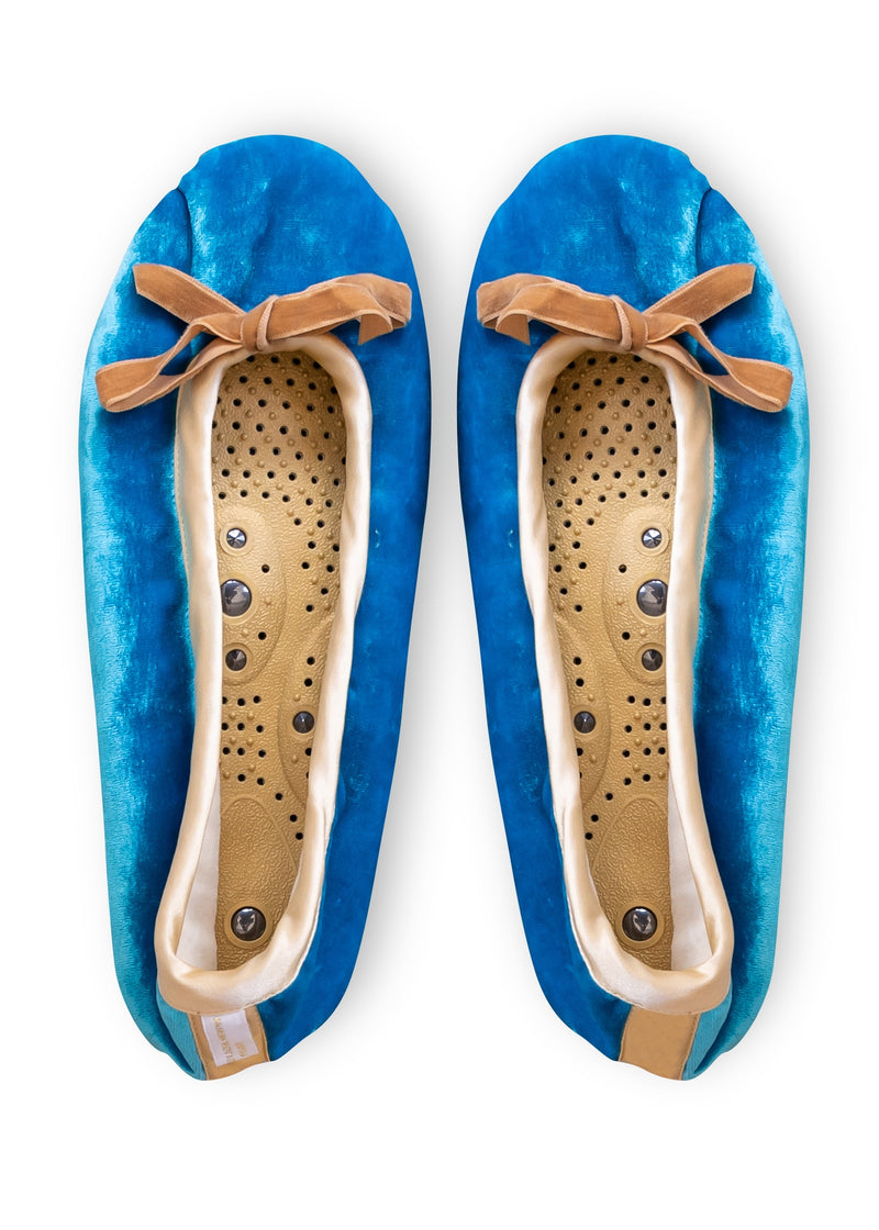 Holistic Silk Luxury Silk Velvet Massage Slippers ~ Aegean