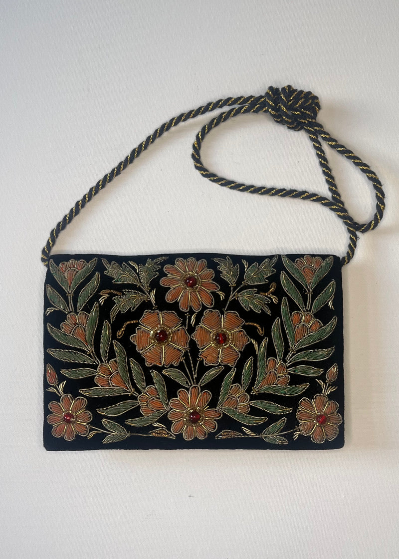 Antique Vintage Velvet Clutch Bag