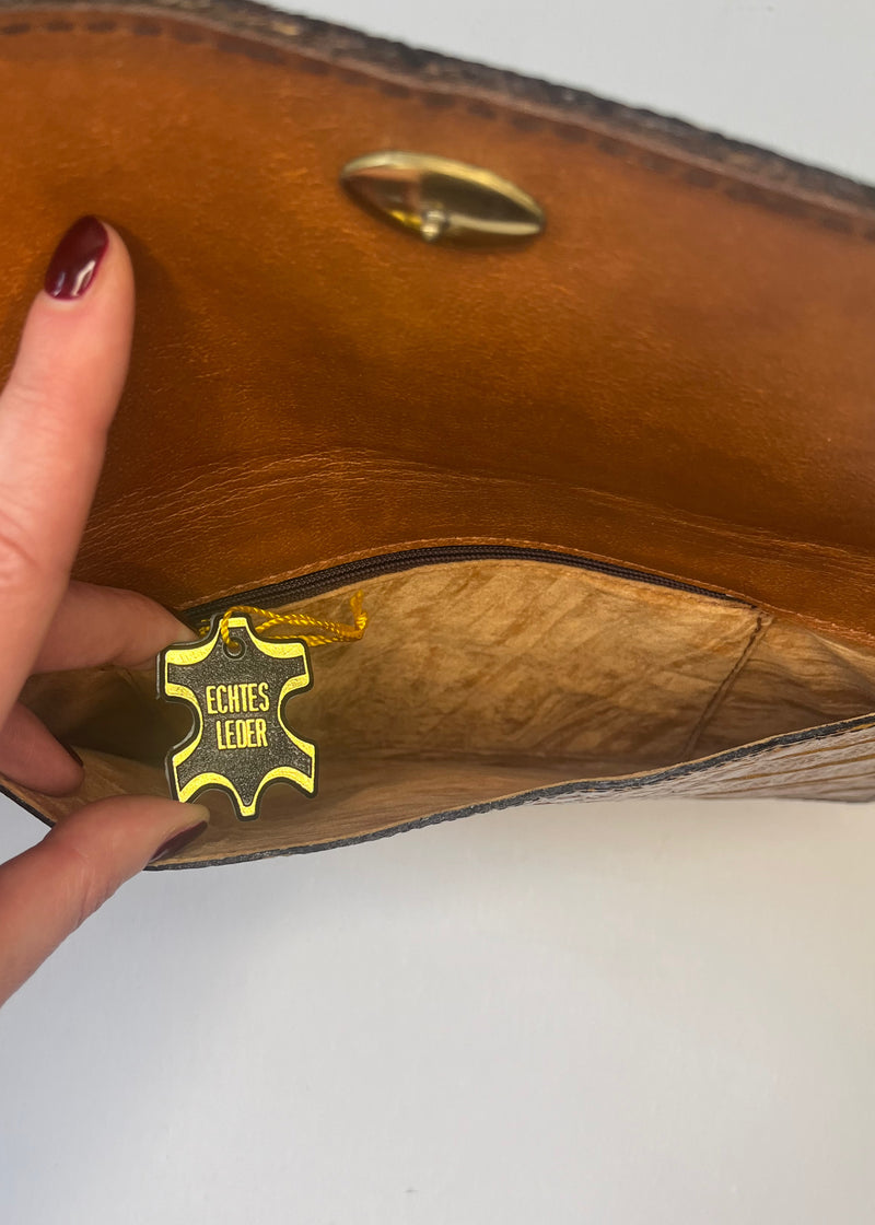 Vintage 1970s Crocodile Embossed Clutch