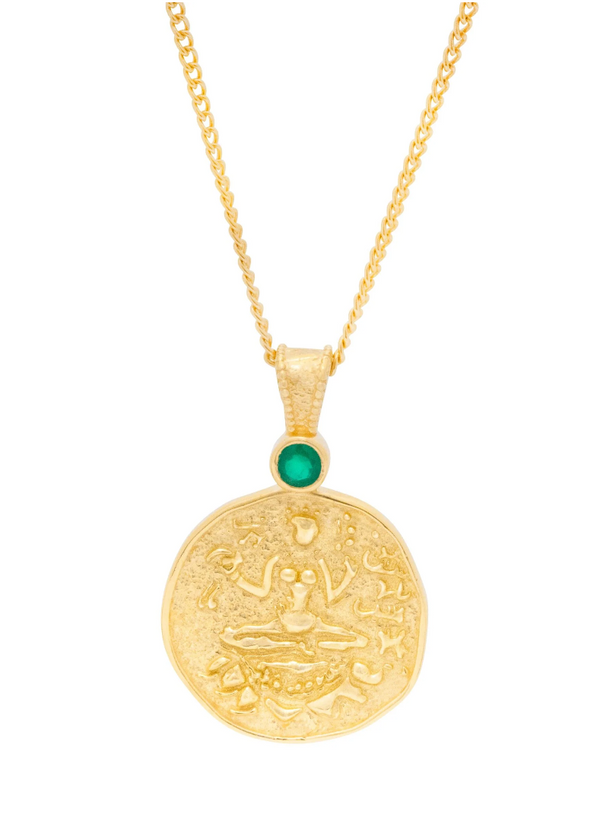 Lakshmi, the radiant goddess of wealth &amp; prosperity, provider of spiritual &amp; material abundance, protector of ill health &amp; adversity, is celebrated in this antique-inspired coin pendant.