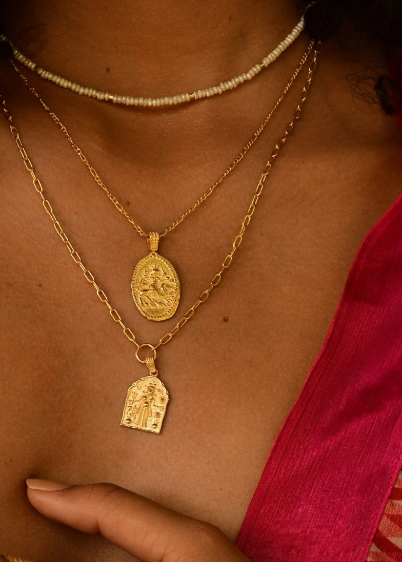 Kali Amulet Gold Pendant Necklace