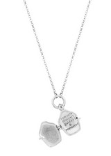 A unique &amp; inspired take on a traditional Tibetan locket. Hanging close to the heart on a chunky rolo chain &amp; inscribed with the secret message 'I am safe, divinely guided &amp; protected', this beautiful talisman serves as your daily affirmation.