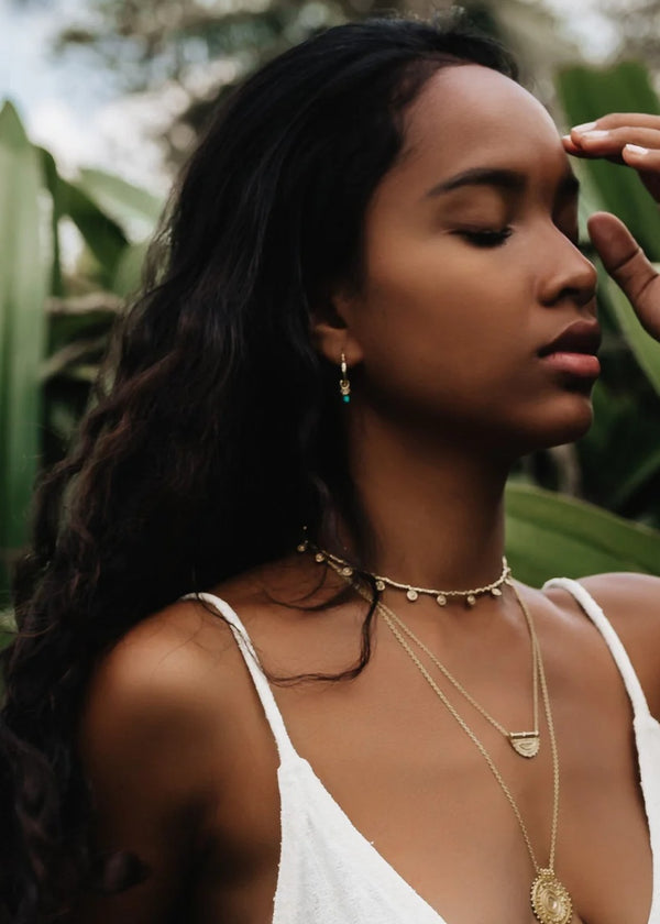 This lovingly crafted lunar coin necklace celebrates the feminine energy of the moon, a symbol of letting go and moving forward, as the night turns into day…