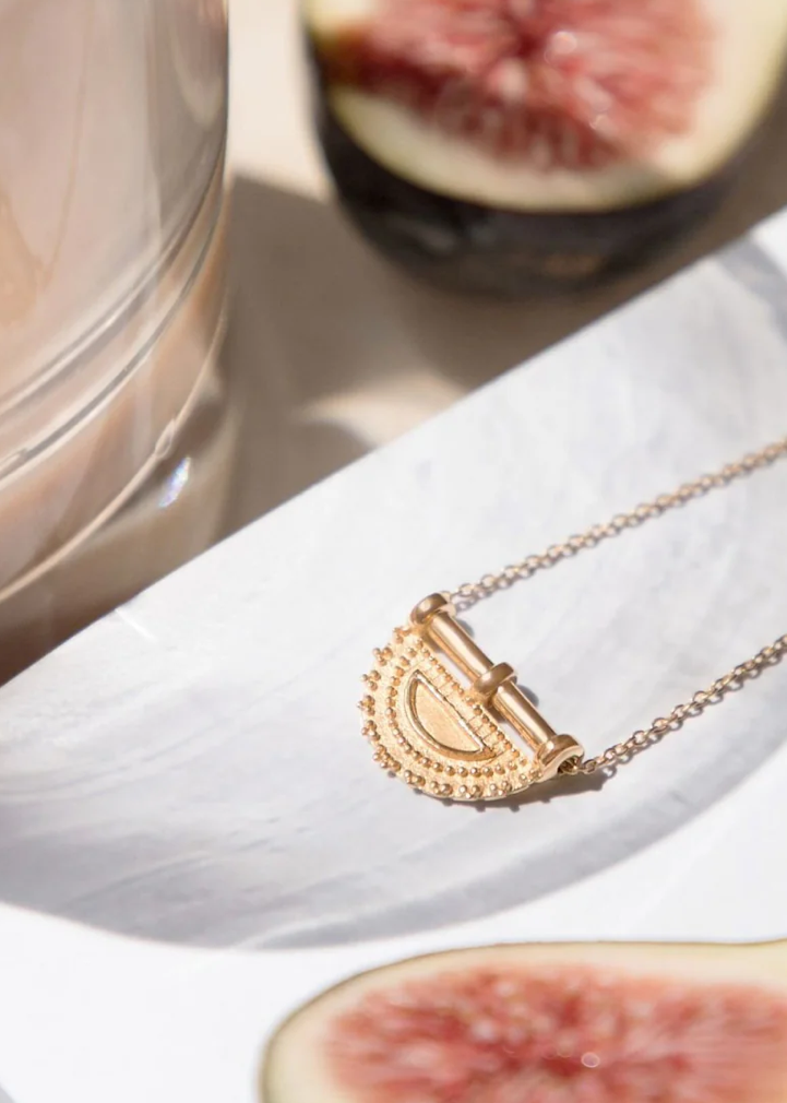 This lovingly crafted lunar coin necklace celebrates the feminine energy of the moon, a symbol of letting go and moving forward, as the night turns into day…