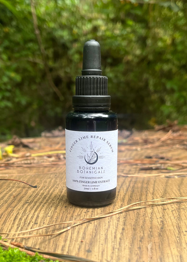 Experience the power of nature with our Finger Lime Repair Serum, an eco-conscious elixir made from 100% pure Finger Lime Extract. This potent water-soluble, rare and precious botanical native to Australia, penetrates deep into the skin, repairing and rejuvenating at a cellular level. Rich in antiseptic and hydrating properties, our Finger Lime Repair Serum provides long-lasting hydration while fortifying your skin against environmental damage.&nbsp;

Ideal for all skin types, especially sensitive skin