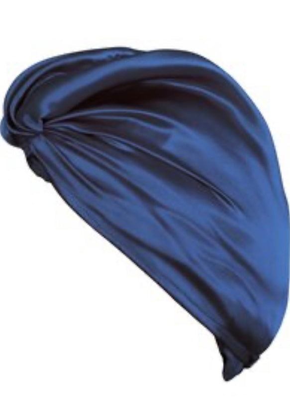 Holistic Silk Luxury Hair Wrap ~ Navy