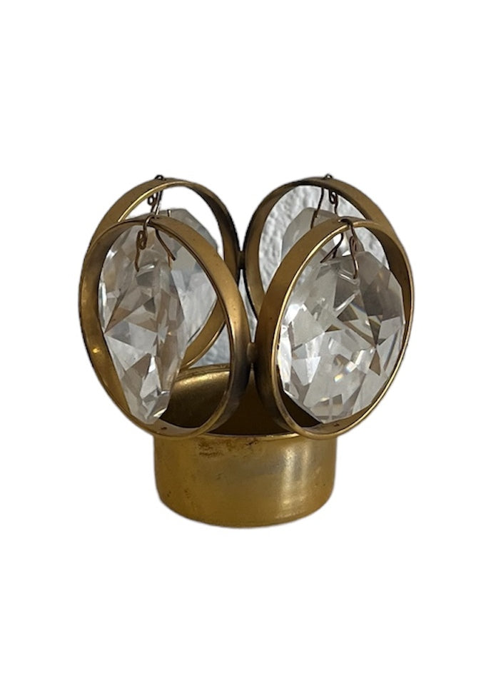 Vintage Crystal Tea-Light Candle Holder