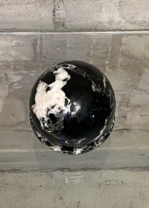 Beautiful Large Zebra Marble Sphere Excellent Condition