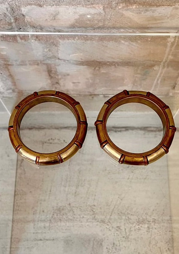 Beautiful Vintage 60s Indian Metal Bangle set of 2  Very good condition