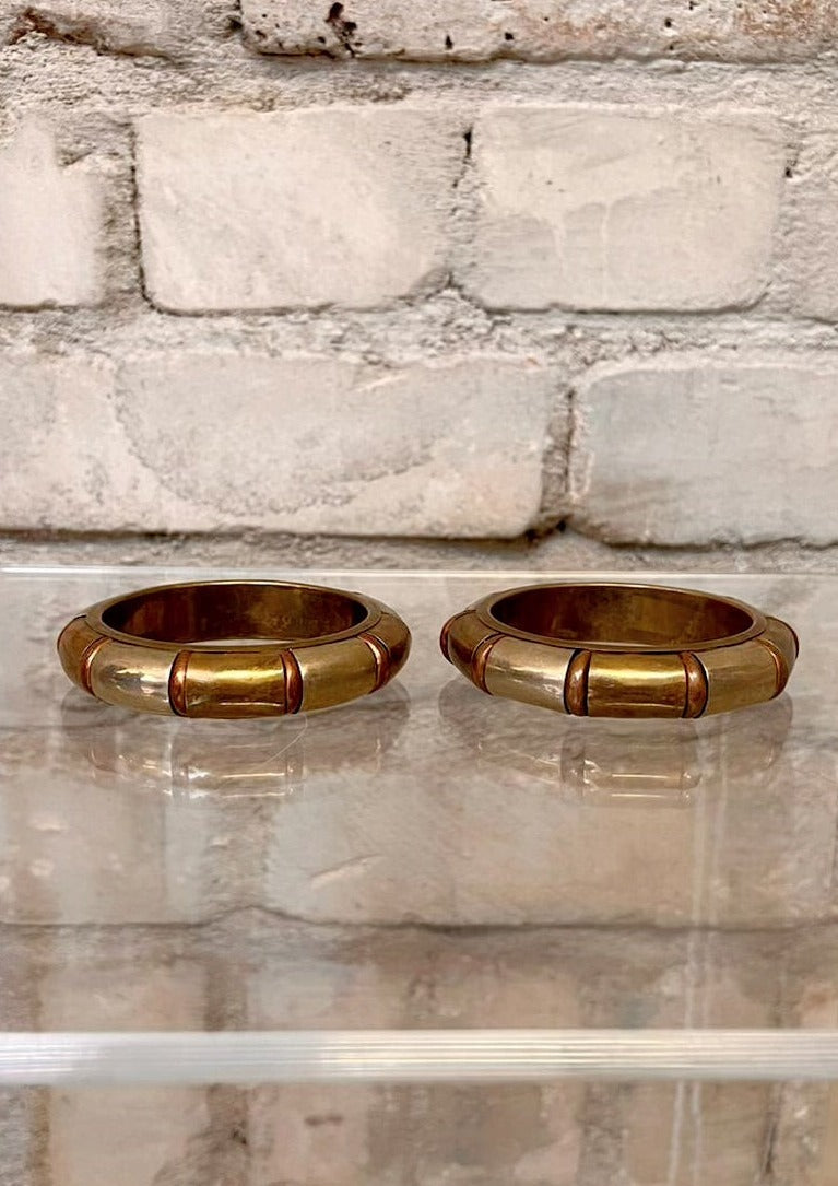 Beautiful Vintage 60s Indian Metal Bangle set of 2  Very good condition