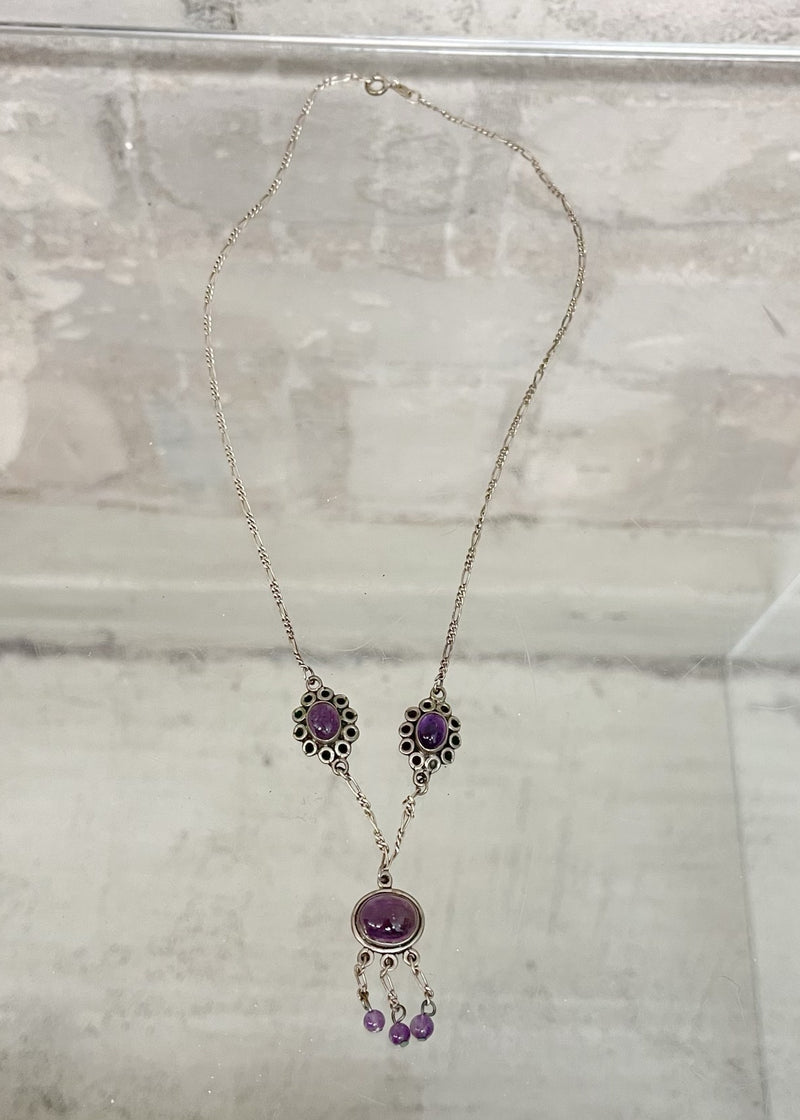 Beautiful Vintage Amethyst Necklace  We recommend a monthly charge under the Full Moon to enhance the potency of this charm.  Condition: Very Good