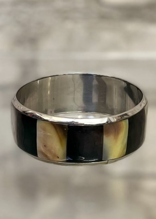 Vintage Mother of Pearl & Metal Bangle