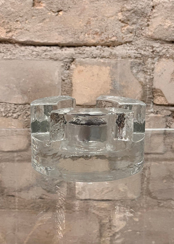 Vintage Solid Glass Tea-Light Candle Holder