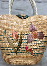 Beautiful Vintage Mexican Woven Basket  H: (inc. handle) 48cm x L: 40cm x D: 22cm  Excellent Condition