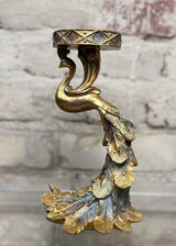 Vintage Peacock Crystal Stand/Candle Holder/Trinkets/Resin Incense Burner  This beautiful gold and blue Vintage Peacock stand is perfect for crystals, tea-light candles, special trinkets & jewellery, burning resin incense and much more. 